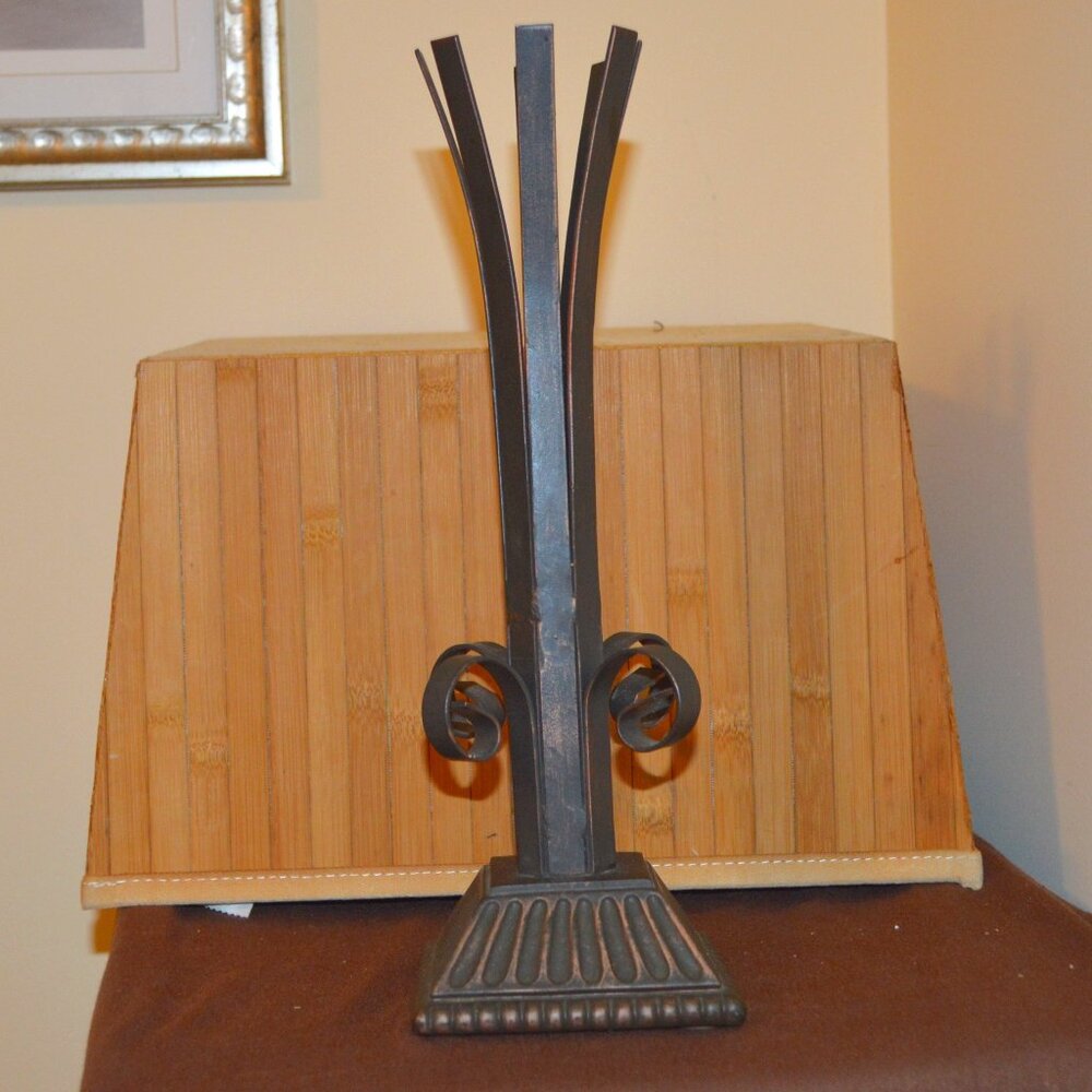 Foreside Tall Brown Metal Candlestick Gorham Maine